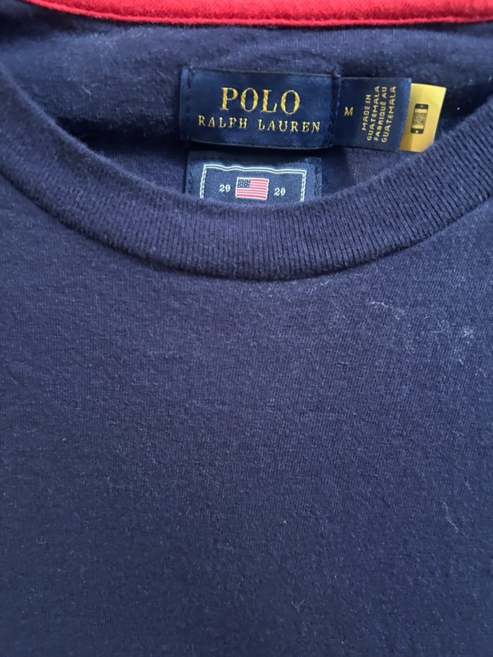 Polo Ralph Lauren Navy Blue Pullover Tee Shirt Dress with Red Trim - Picture 3 of 7